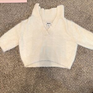 William Rast Women's V-Neck White Sweater